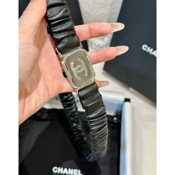 Chanel Stretch Lambskin Belt 2cm with Strass Square Buckle Black 2025 0315 (YANG-250315028)