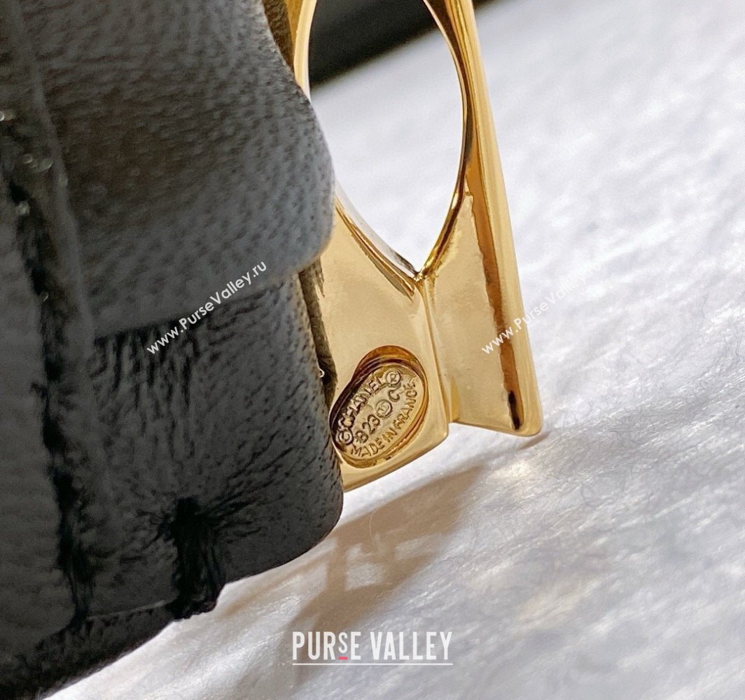 Chanel Stretch Lambskin Belt 3cm with CC Buckle Black/Gold 2025 0315 (99-250315032)