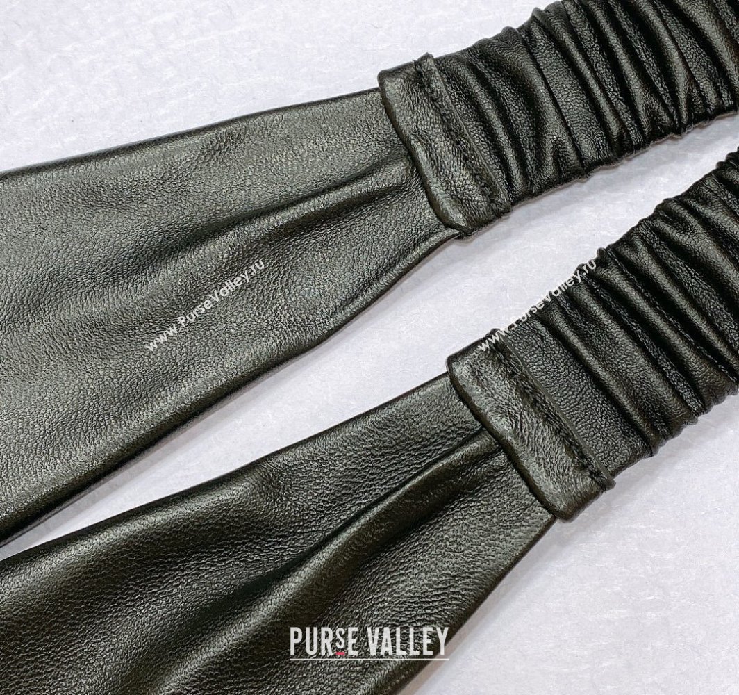 Chanel Stretch Lambskin Belt 3cm with CC Buckle Black/Gold 2025 0315 (99-250315032)