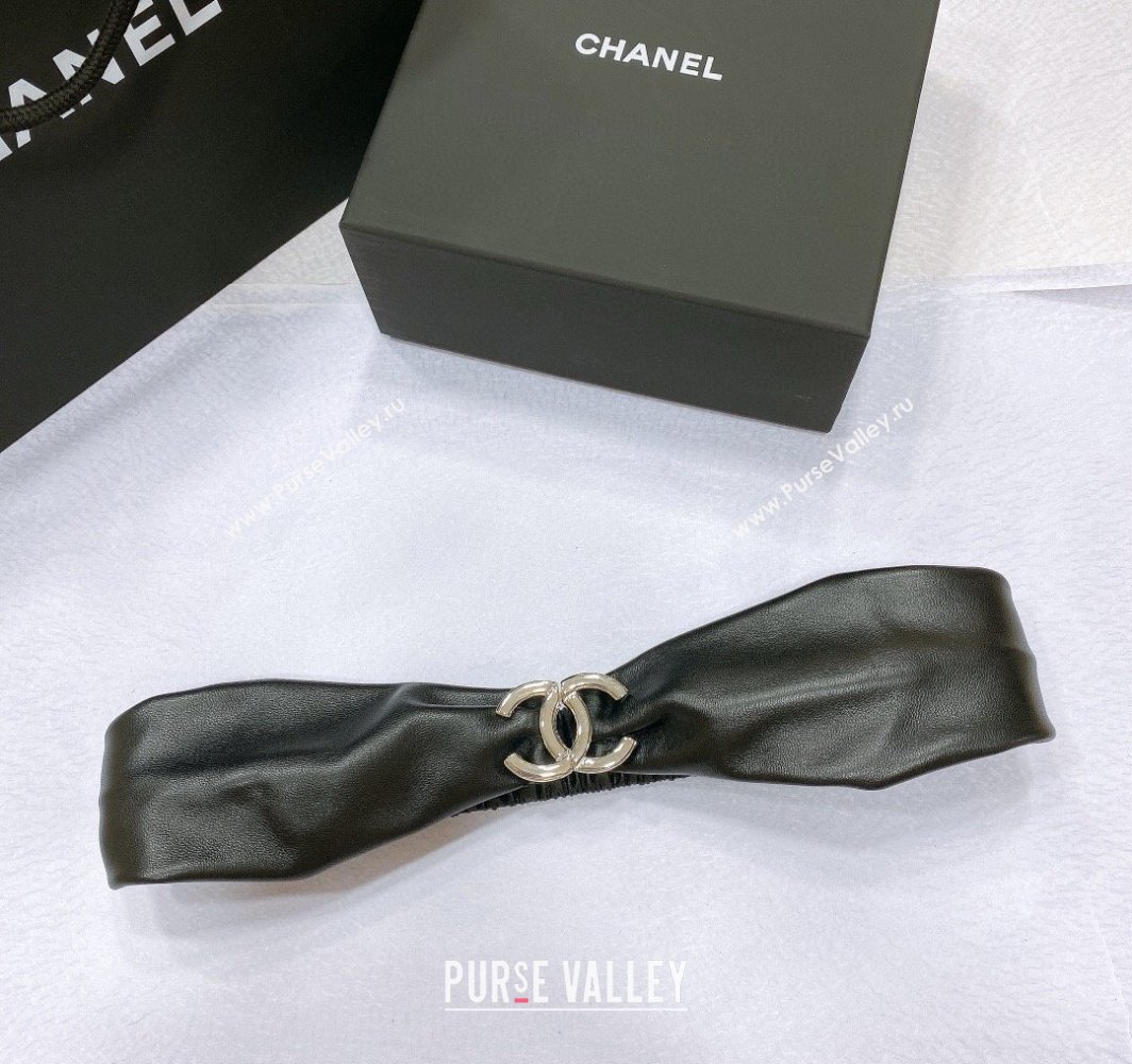 Chanel Stretch Lambskin Belt 3cm with CC Buckle Black/Silver 2025 0315 (99-250315033)