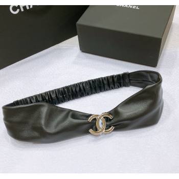 Chanel Stretch Lambskin Belt 3cm with CC Buckle Black/Silver 2025 0315 (99-250315033)
