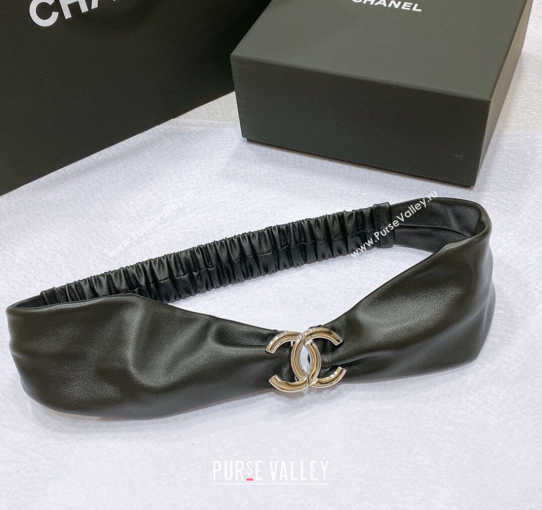 Chanel Stretch Lambskin Belt 3cm with CC Buckle Black/Silver 2025 0315 (99-250315033)