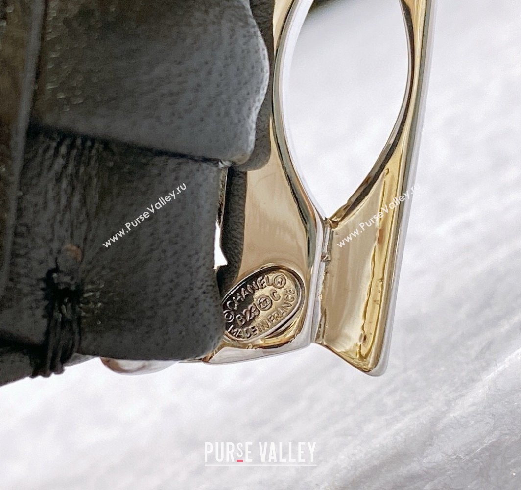 Chanel Stretch Lambskin Belt 3cm with CC Buckle Black/Silver 2025 0315 (99-250315033)