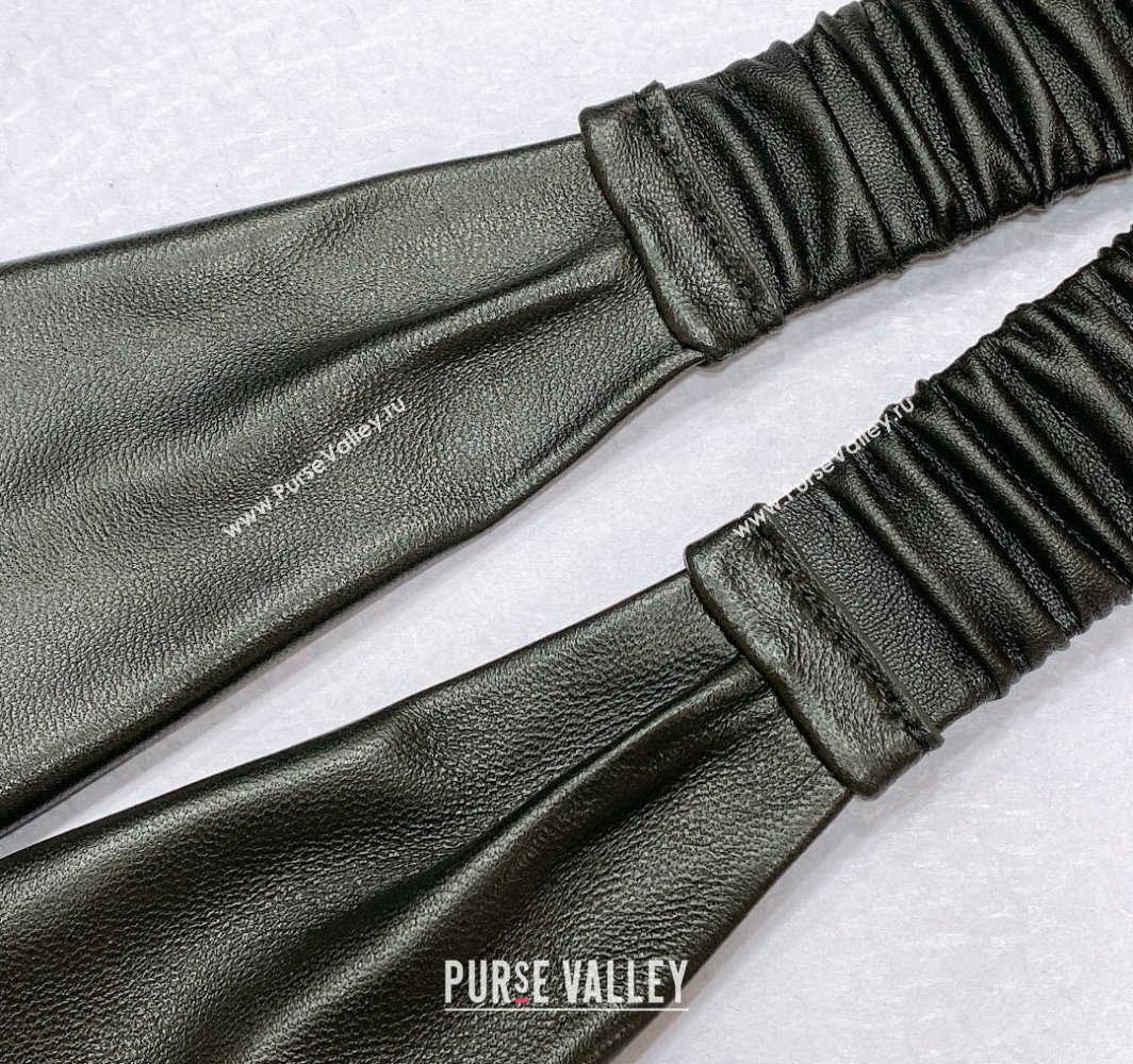 Chanel Stretch Lambskin Belt 3cm with CC Buckle Black/Silver 2025 0315 (99-250315033)