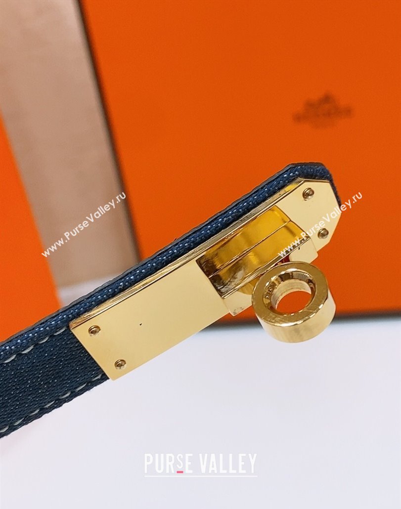 Hermes Kelly Jean Belt 1.8cm in Denim and Epsom Leather Blue/Gold 2025 0314 (99-250314124)