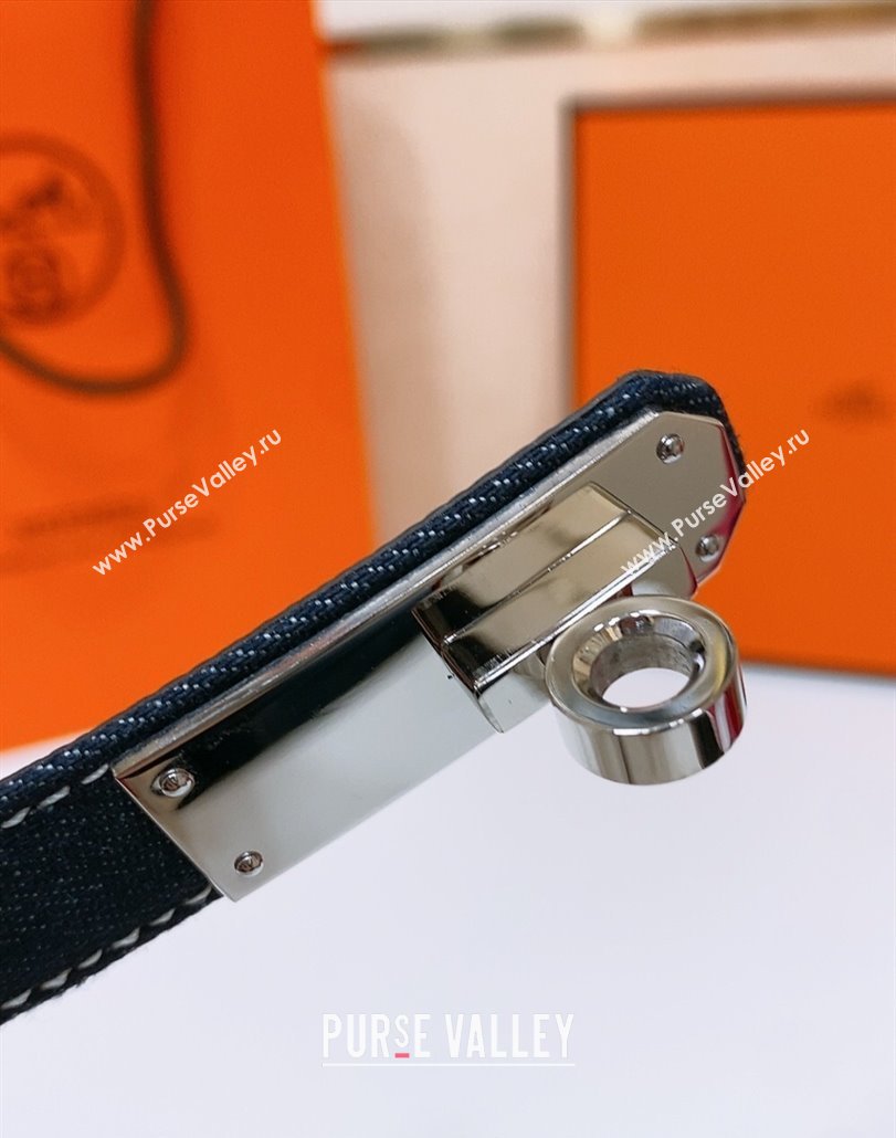 Hermes Kelly Jean Belt 1.8cm in Denim and Epsom Leather Dark Blue 2025 0314 (99-250314126)