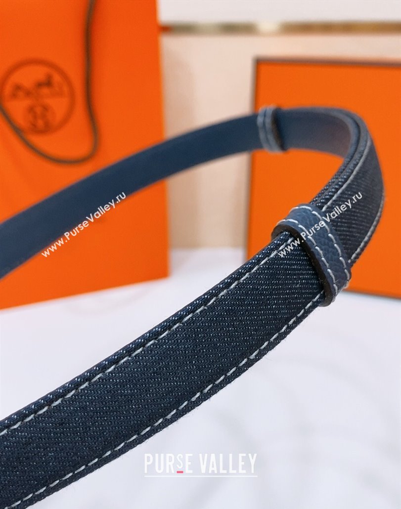 Hermes Kelly Jean Belt 1.8cm in Denim and Epsom Leather Dark Blue 2025 0314 (99-250314126)