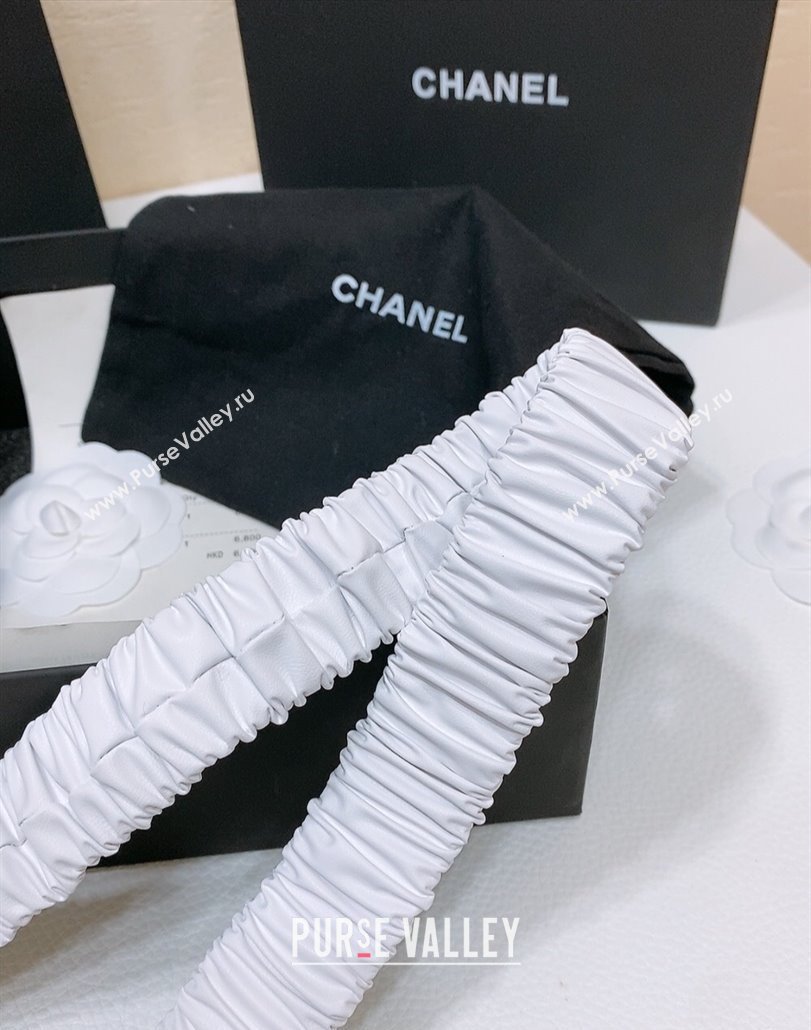 Chanel Stretch Lambskin Belt 3cm with White and Gold CC Buckle Optic White 2025 (99-250315040)