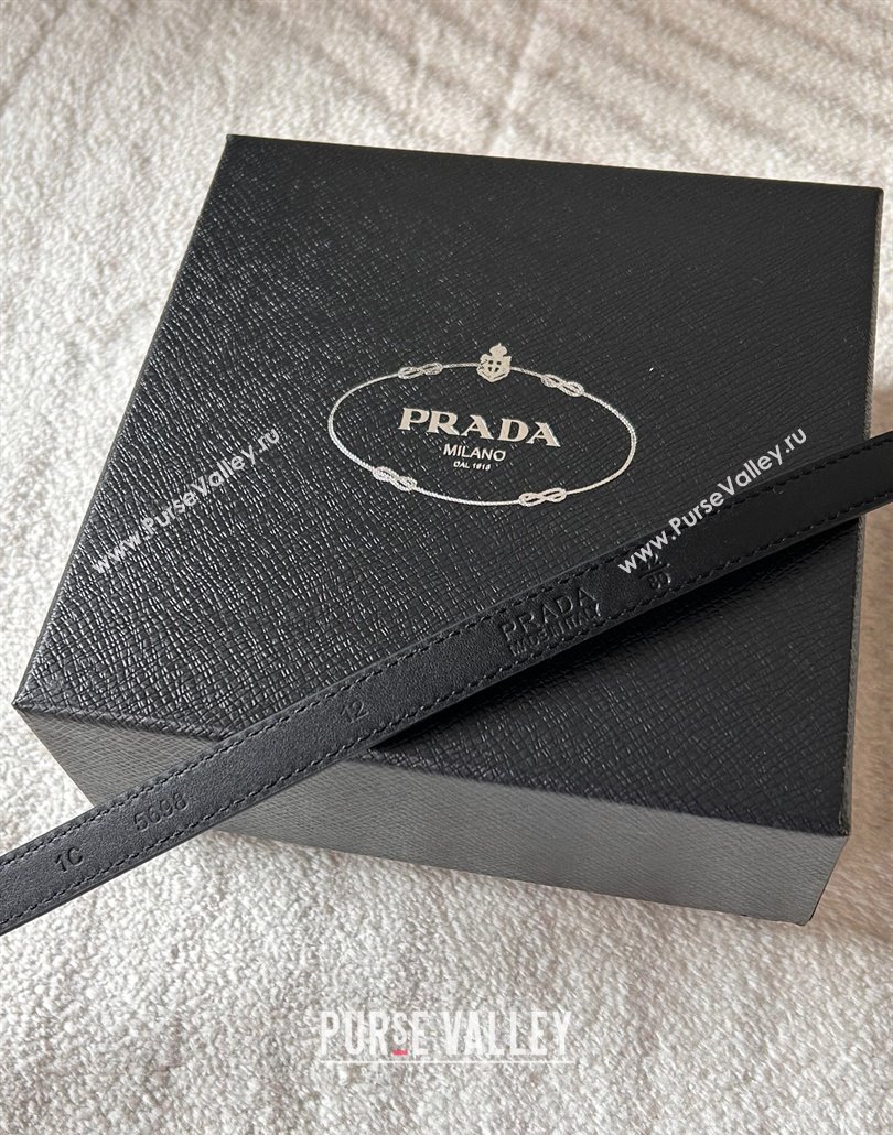 Prada Women Saffiano Leather Belt 1.5cm with Letters Buckle Light Pink 2025 0315 (99-250315013)