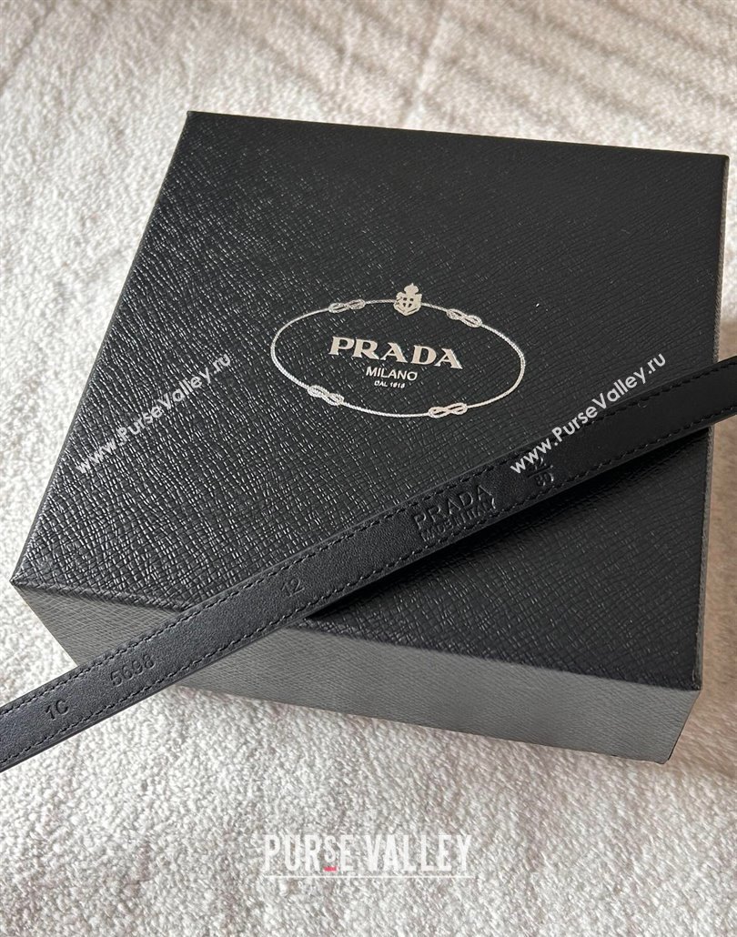 Prada Women Saffiano Leather Belt 1.5cm with Letters Buckle Red 2025 0315 (99-250315014)