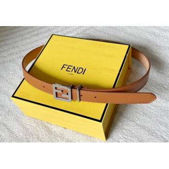 Fendi Womens Calfskin Belt 2.5cm with FF Buckle Brown 2025 0315 (99-250315001)