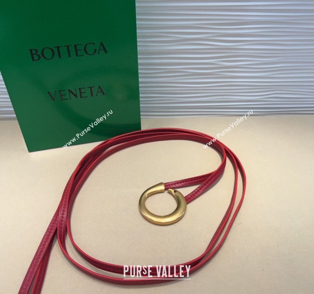 Bottega Veneta Sardine Calfskin Waist Belt Red 2025 2011025 (99-250508139)