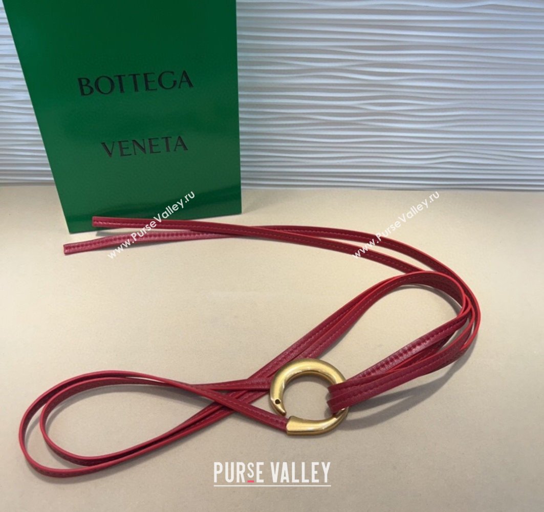 Bottega Veneta Sardine Calfskin Waist Belt Red 2025 2011025 (99-250508139)