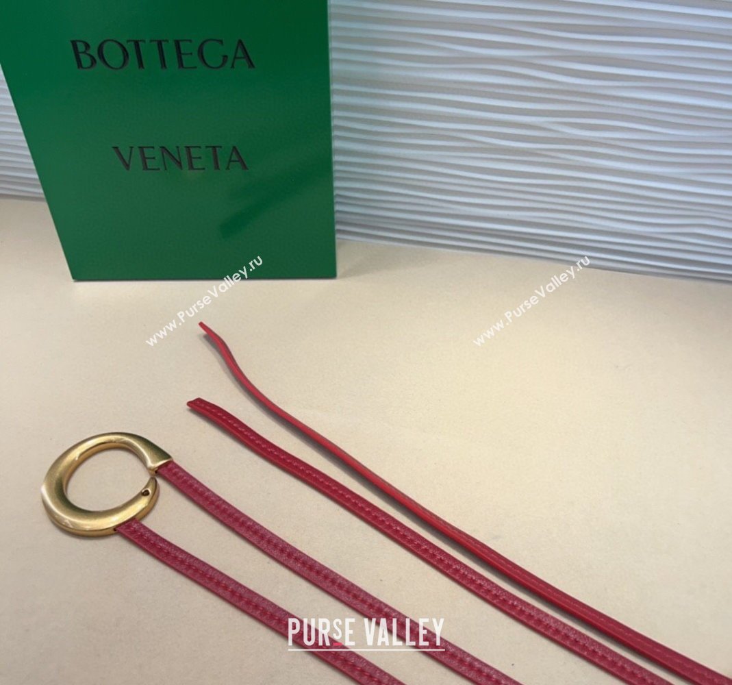 Bottega Veneta Sardine Calfskin Waist Belt Red 2025 2011025 (99-250508139)