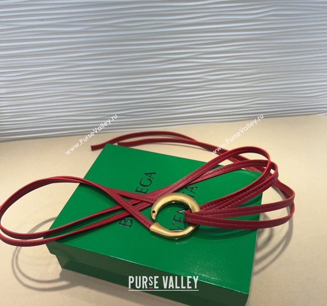Bottega Veneta Sardine Calfskin Waist Belt Red 2025 2011025 (99-250508139)