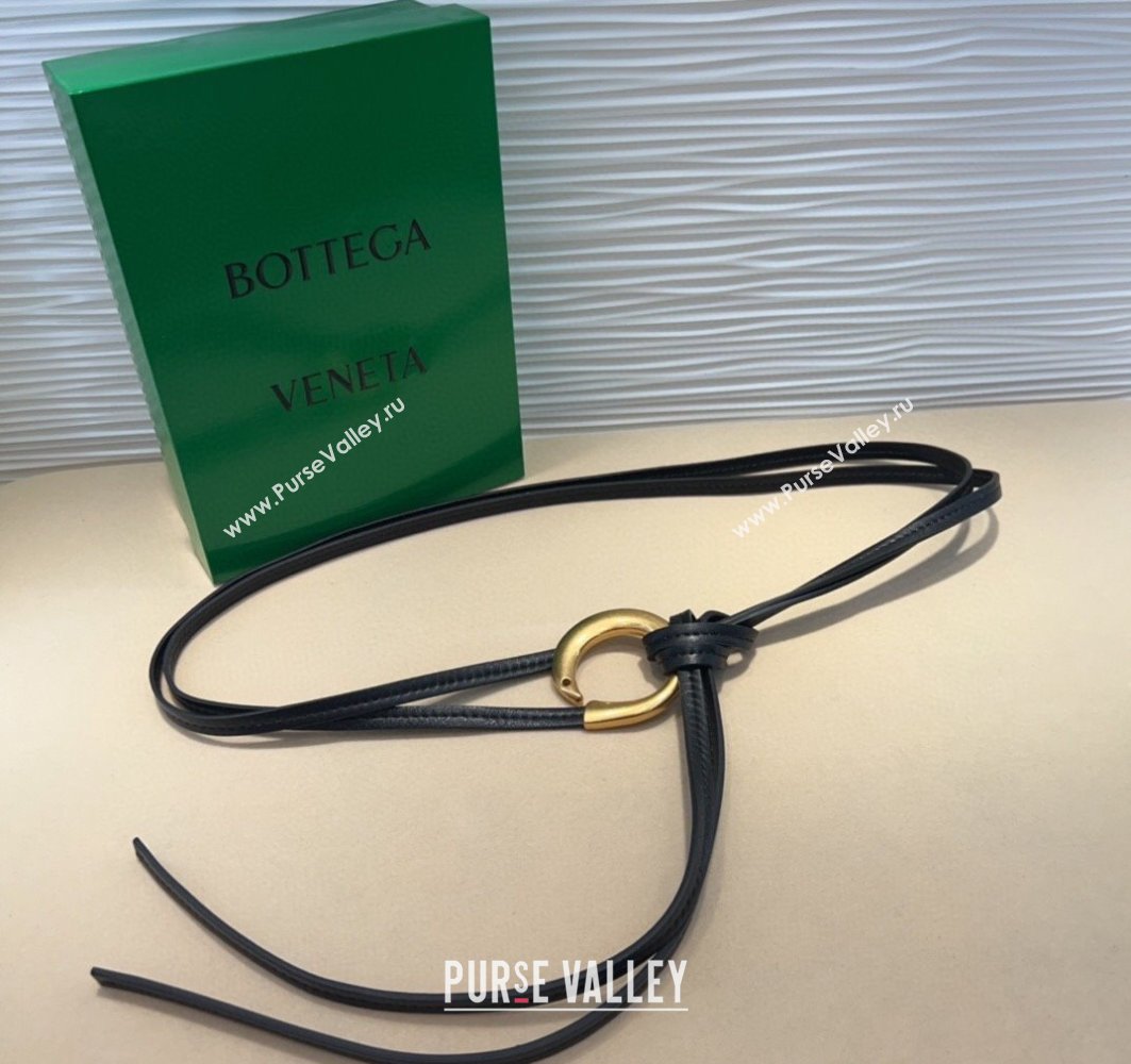 Bottega Veneta Sardine Calfskin Waist Belt Black 2025 2011025 (99-250508136)