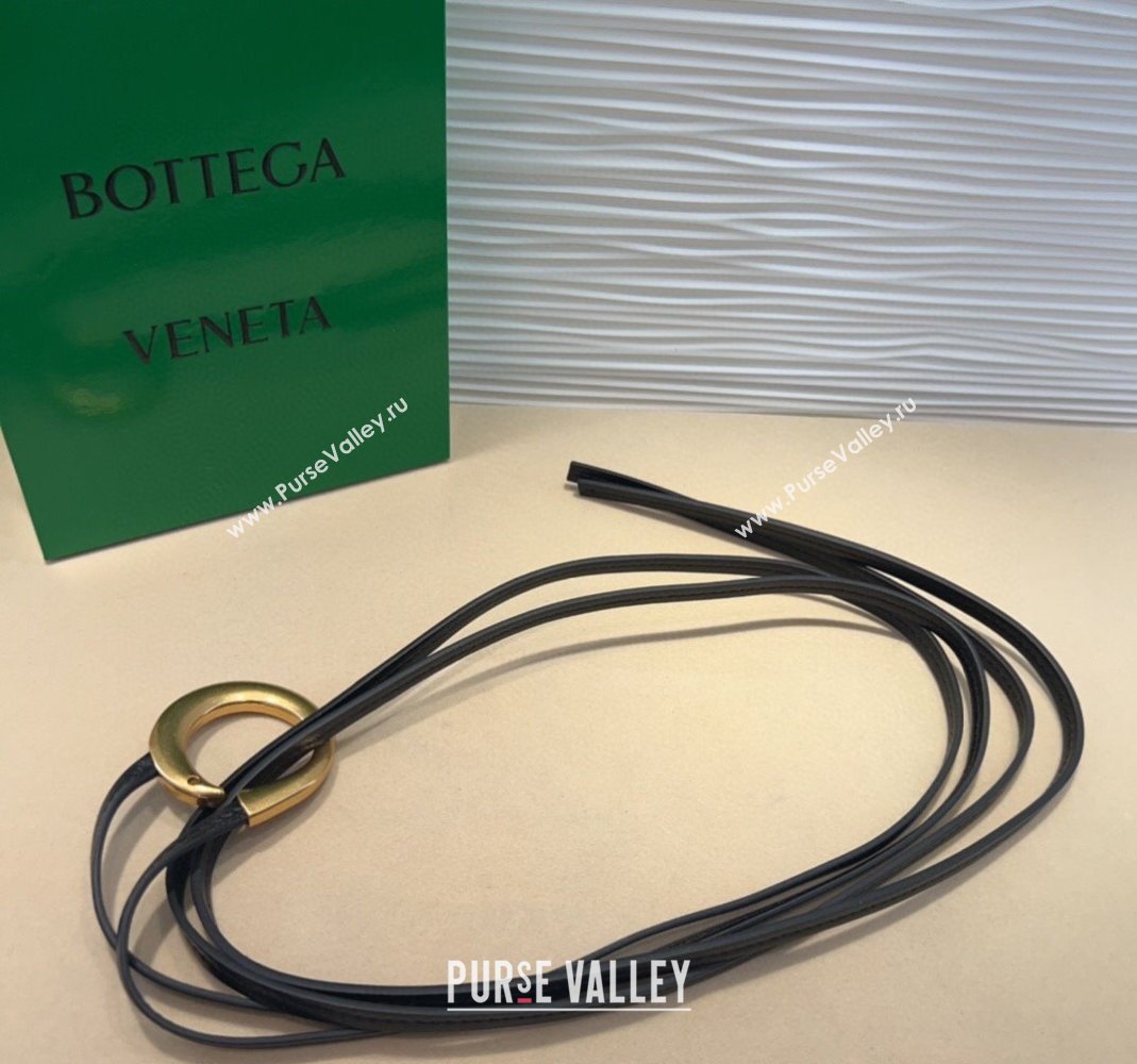Bottega Veneta Sardine Calfskin Waist Belt Black 2025 2011025 (99-250508136)
