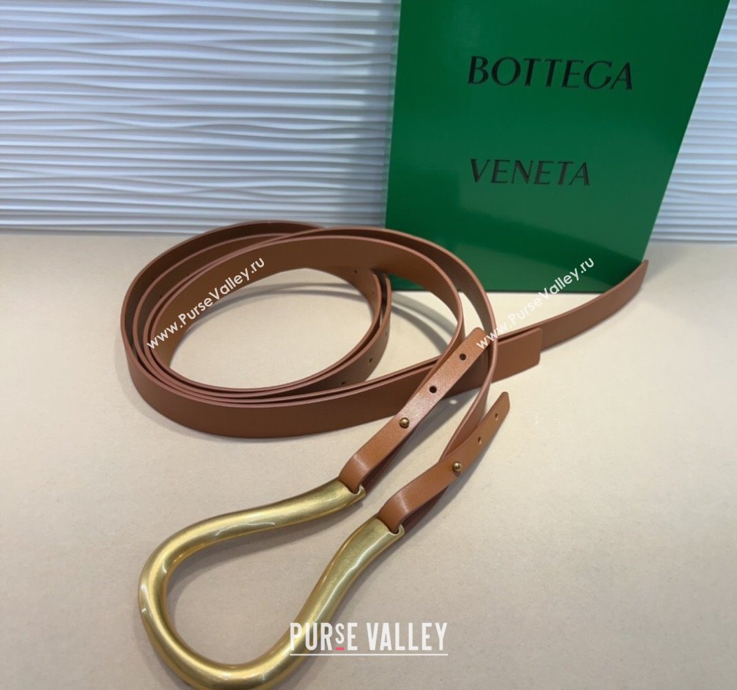 Bottega Veneta Calfskin Waist Belt Brown2 2025 2014025 (99-250508142)