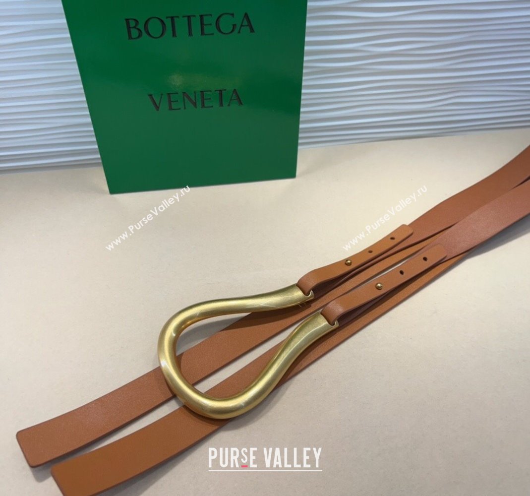 Bottega Veneta Calfskin Waist Belt Brown2 2025 2014025 (99-250508142)