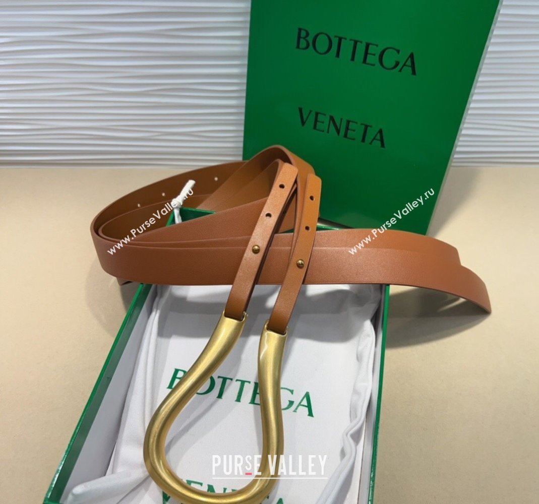 Bottega Veneta Calfskin Waist Belt Brown2 2025 2014025 (99-250508142)