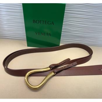 Bottega Veneta Calfskin Waist Belt Dark Brown 2025 2014025 (99-250508140)