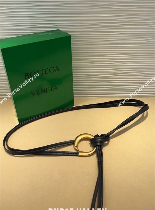Bottega Veneta Sardine Calfskin Waist Belt Black 2025 2011025 (99-250508136)
