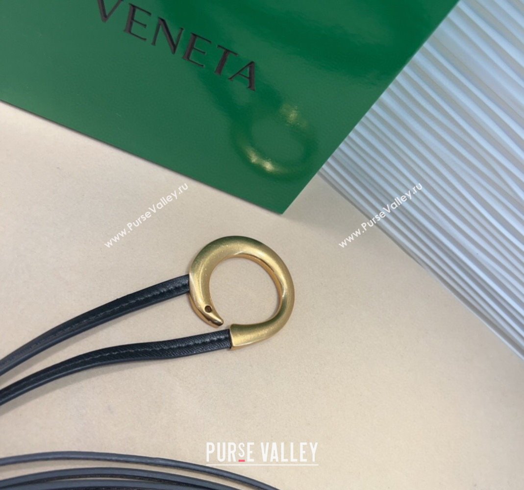 Bottega Veneta Sardine Calfskin Waist Belt Black 2025 2011025 (99-250508136)