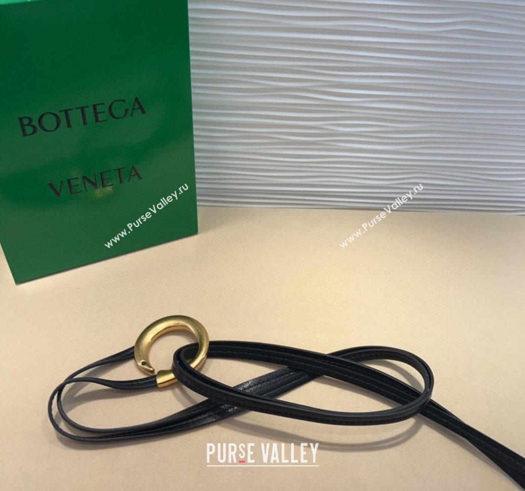 Bottega Veneta Sardine Calfskin Waist Belt Black 2025 2011025 (99-250508136)