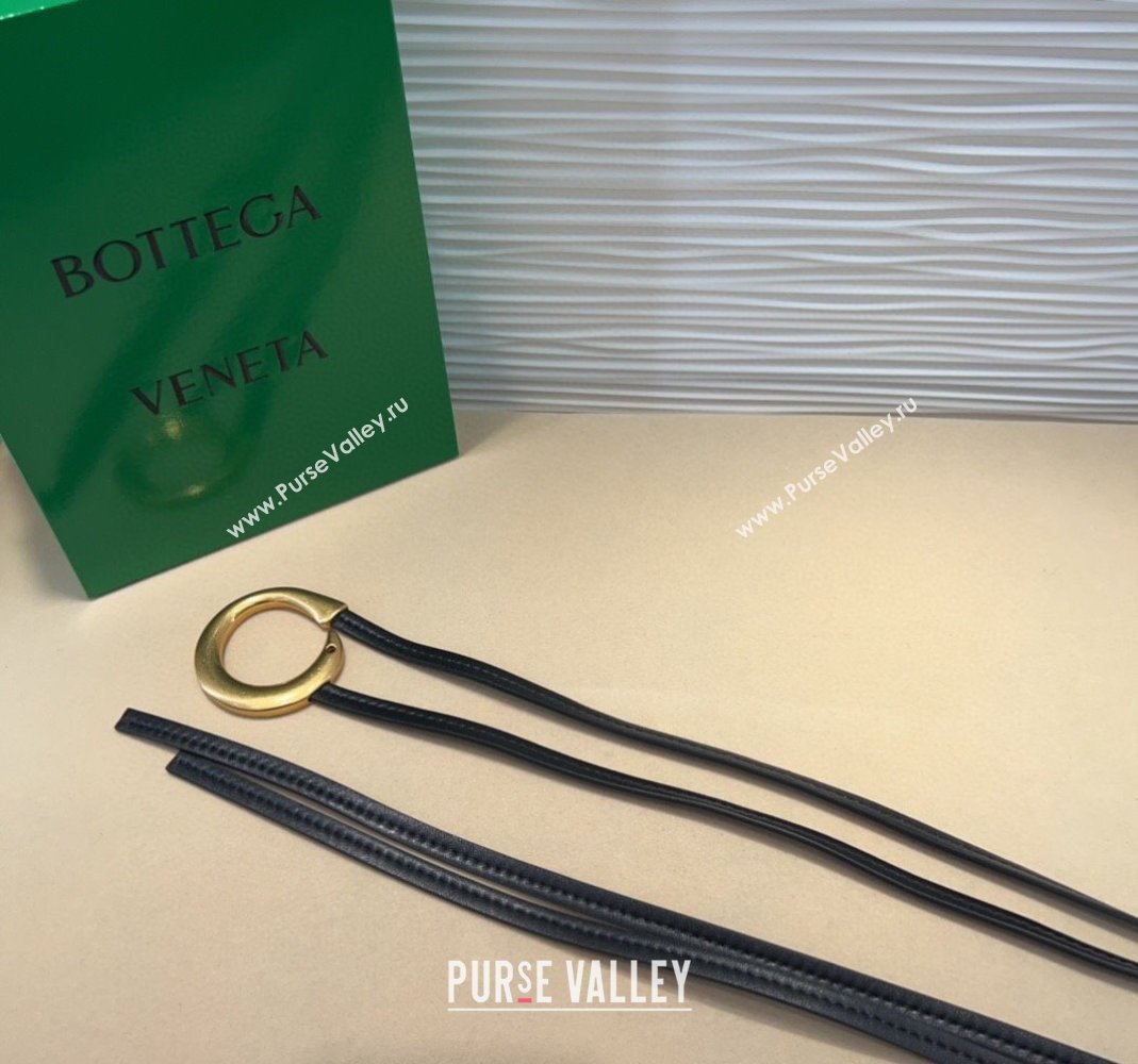 Bottega Veneta Sardine Calfskin Waist Belt Black 2025 2011025 (99-250508136)