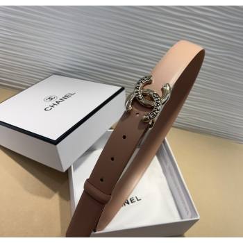 Chanel Classic Calfskin Belt 3cm with Letters CC Buckle Nude 2025 0617 (99-250617139)