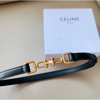 Celine Leather and Chain Belt 1.5cm Black 2025 0617 (99-250617158)