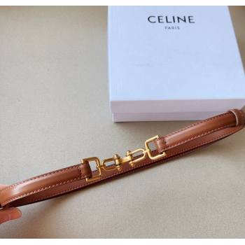 Celine Leather and Chain Belt 1.5cm Tan Brown 2025 0617 (99-250617159)