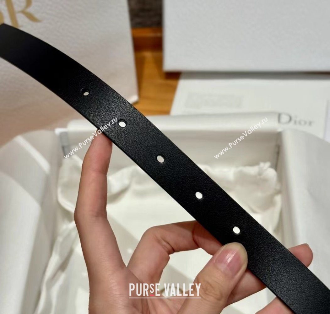 Dior Smooth Calfskin Belt 2cm with DIOR Buckle Black/Gold 2025 0617 (99-250617153)