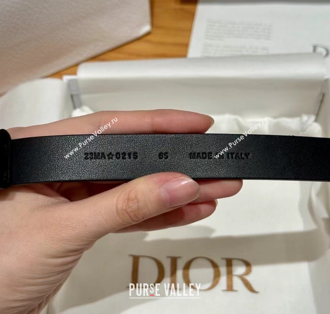 Dior Smooth Calfskin Belt 2cm with DIOR Buckle Black/Gold 2025 0617 (99-250617153)
