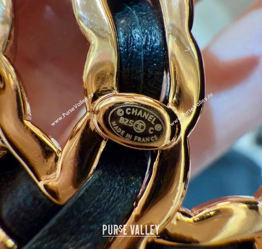 Chanel Black Lambskin Belt 3cm with Gold Chain CC Buckle 2025 0617 (99-250617149)