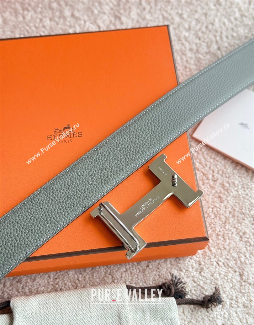 Hermes Mens Constance Touareg Reversible Leather Belt 3.8cm Grey 2025 0617 (99-250617104)