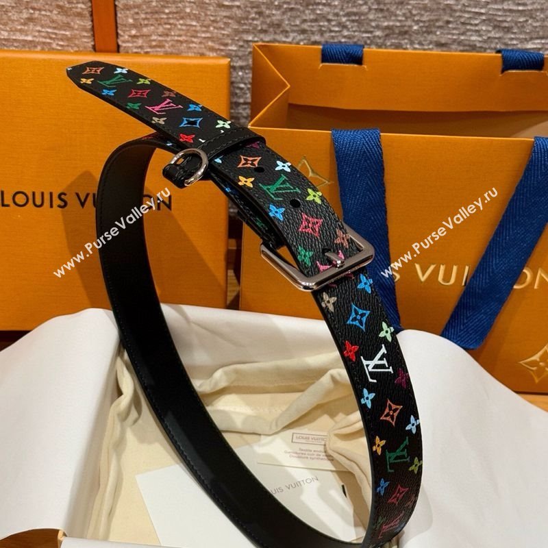 Louis Vuitton LV x TM Monogram Multicolored Belt 3cm Black 2025 0617 (99-250617156)