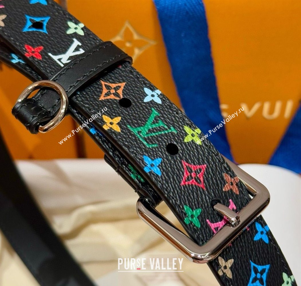 Louis Vuitton LV x TM Monogram Multicolored Belt 3cm Black 2025 0617 (99-250617156)