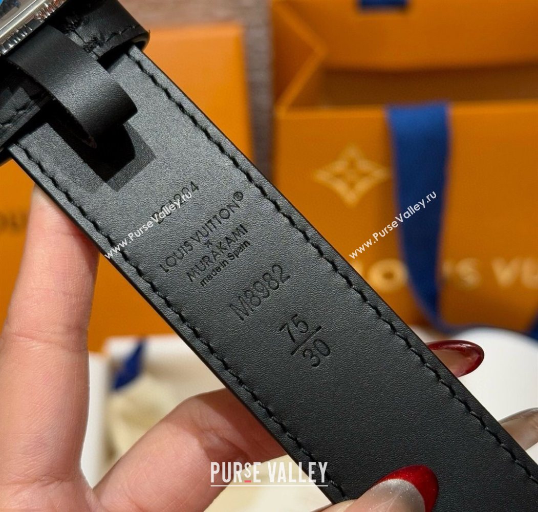 Louis Vuitton LV x TM Monogram Multicolored Belt 3cm Black 2025 0617 (99-250617156)