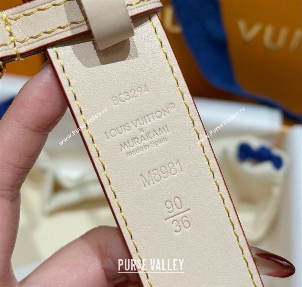 Louis Vuitton LV x TM Monogram Multicolored Belt 3cm White 2025 0617 (99-250617157)