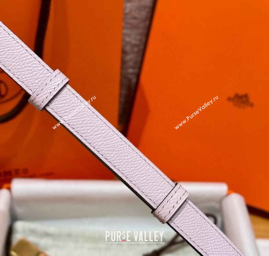 Hermes Womens Rivale Belt 1.8cm with Two Medor Studs and Ring Buckle Pink/Gold 2025 (99-250725034)