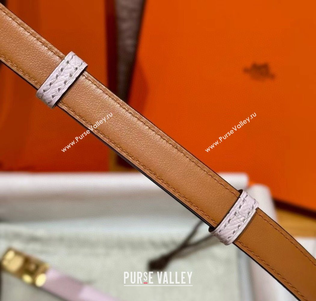 Hermes Womens Rivale Belt 1.8cm with Two Medor Studs and Ring Buckle Pink/Gold 2025 (99-250725034)