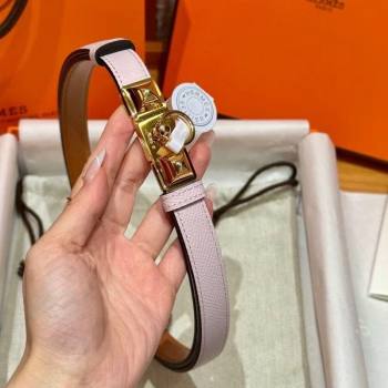 Hermes Womens Rivale Belt 1.8cm with Two Medor Studs and Ring Buckle Pink/Gold 2025 (99-250725034)