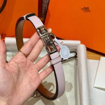 Hermes Womens Rivale Belt 1.8cm with Two Medor Studs and Ring Buckle Pink/Silver 2025 (99-250725035)