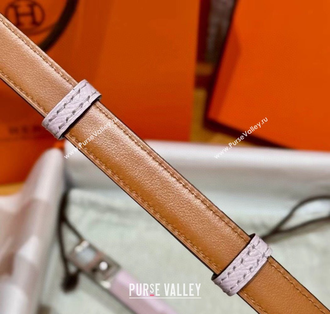 Hermes Womens Rivale Belt 1.8cm with Two Medor Studs and Ring Buckle Pink/Silver 2025 (99-250725035)