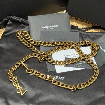 Saint Laurent YSL Metal-tone Chain Belt Aged Gold 2025 0724 (99-250724152)