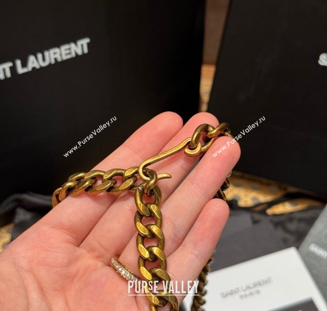 Saint Laurent YSL Metal-tone Chain Belt Aged Gold 2025 0724 (99-250724152)