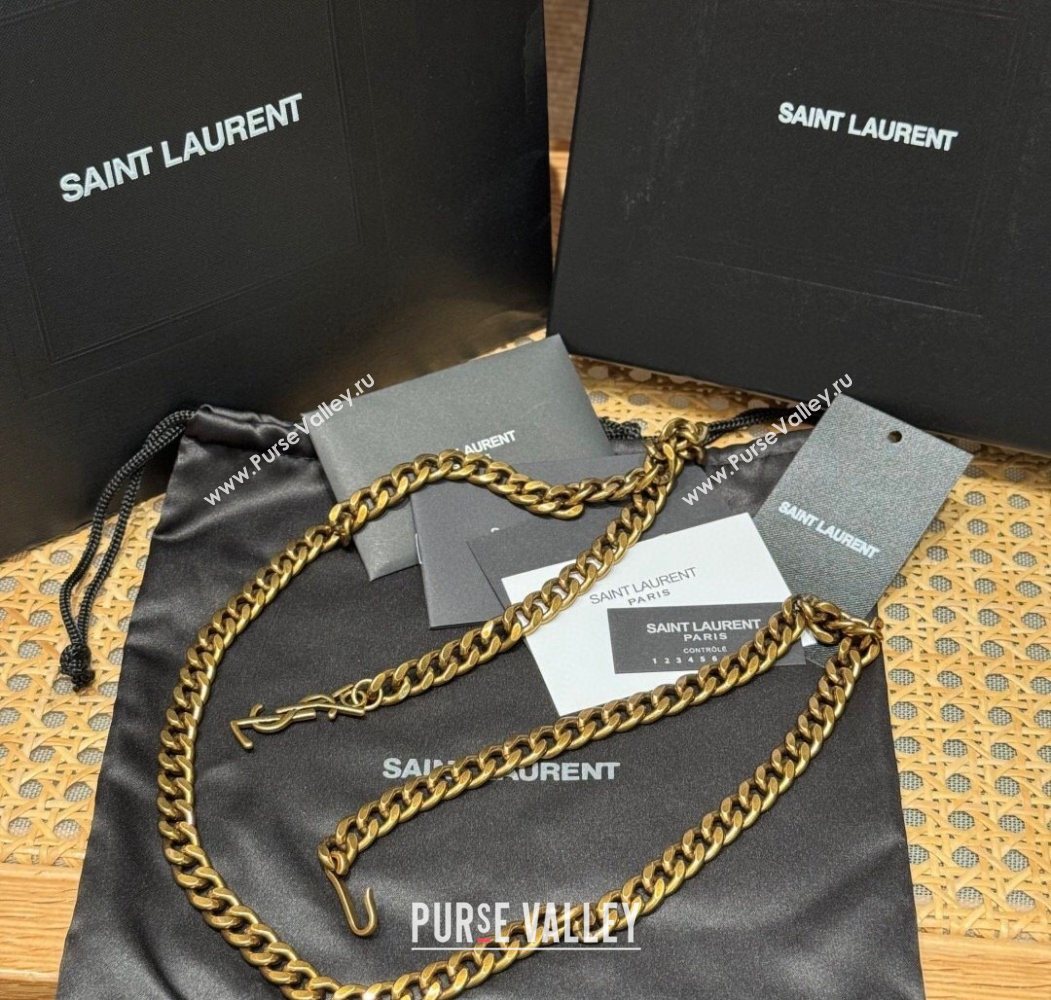 Saint Laurent YSL Metal-tone Chain Belt Aged Gold 2025 0724 (99-250724152)
