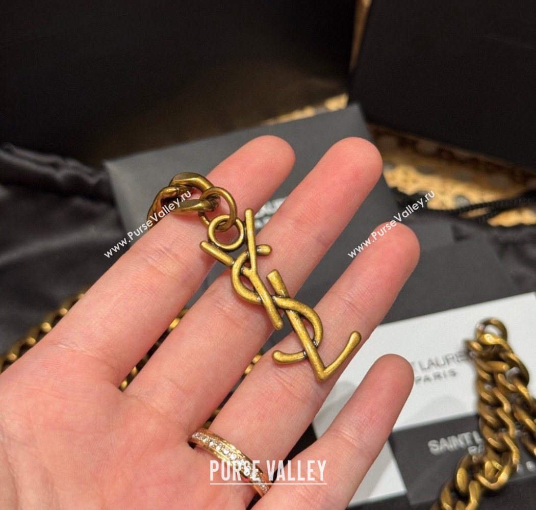 Saint Laurent YSL Metal-tone Chain Belt Aged Gold 2025 0724 (99-250724152)