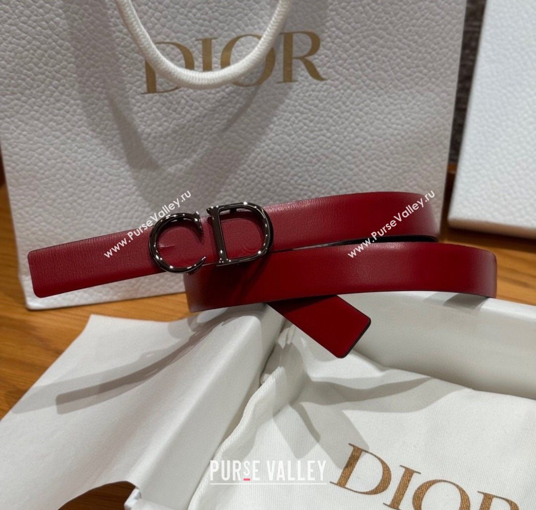 Dior CD Buckle Reversible Belt 2cm in Smooth Leather Red 2025 DR2012025 (99-250725036)